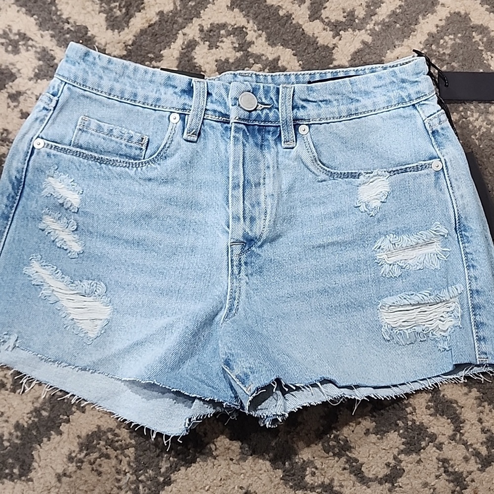 BLANK NYC The Barrow Denim Vintage High Rise Shorts Cut-offs, Distressed NWT - Picture 1 of 4